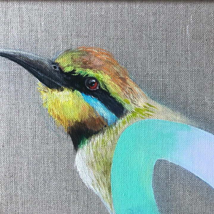 picture of Bird-Beak-Feather-Iris-Art-Creative arts-Painting-Paint-Piciformes-2083778008450007