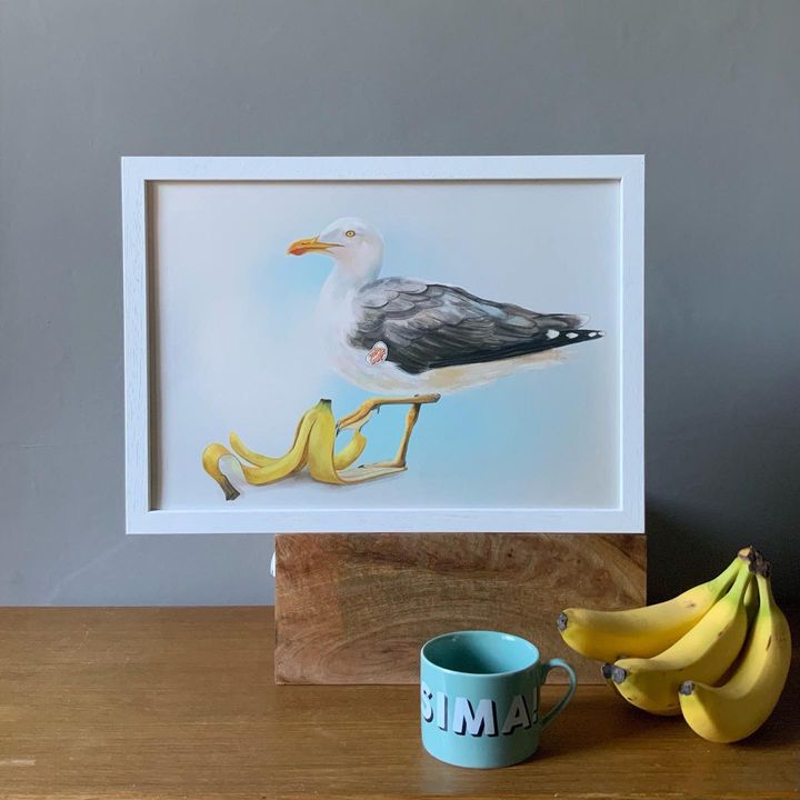 picture of Bird-Saba banana-Banana-Table-Wood-Beak-Art-Rectangle-Cup-2063990657095409