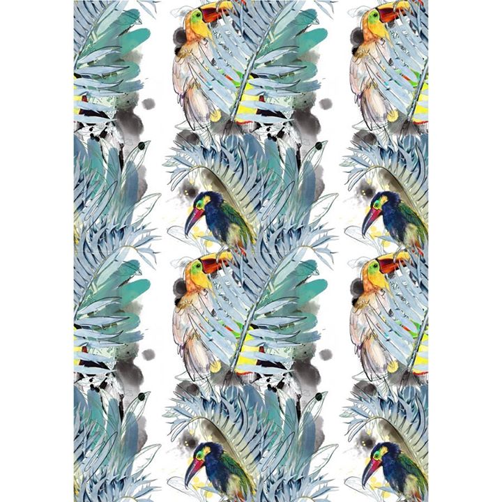 picture of Feather-Bird-Wildlife-Textile-Parrot-Pattern----1546740748820405