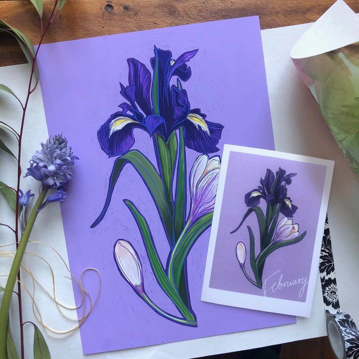 picture of Flower-Purple-Plant-Botany-Petal-Creative arts-Violet-Flowering plant-Terrestrial plant-2020460324781776