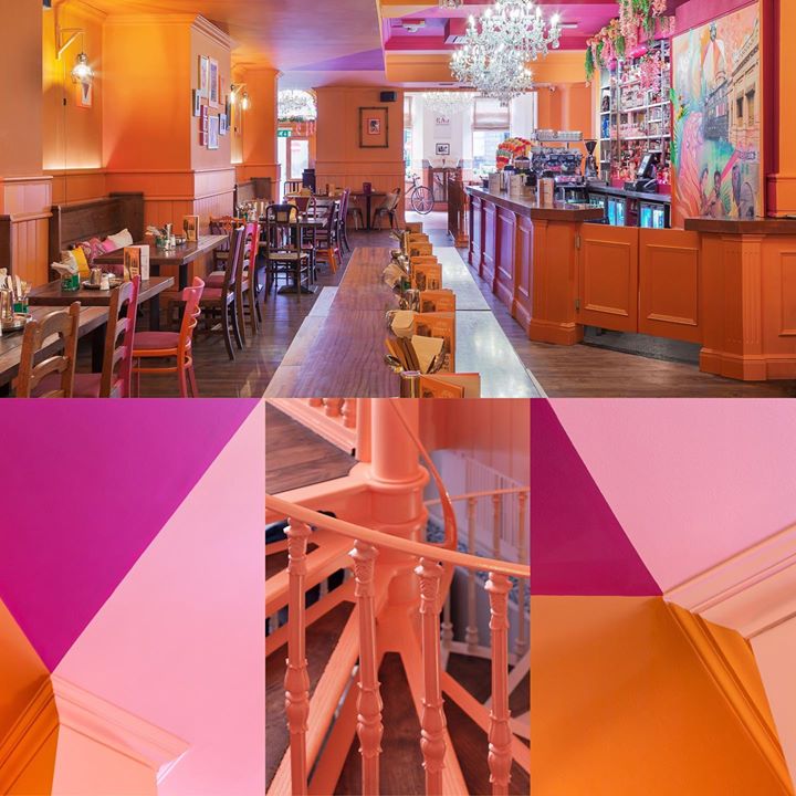 picture of Orange-Interior design-Room-Restaurant-Building-Flooring-Floor-Peach-Furniture-25096-88745
