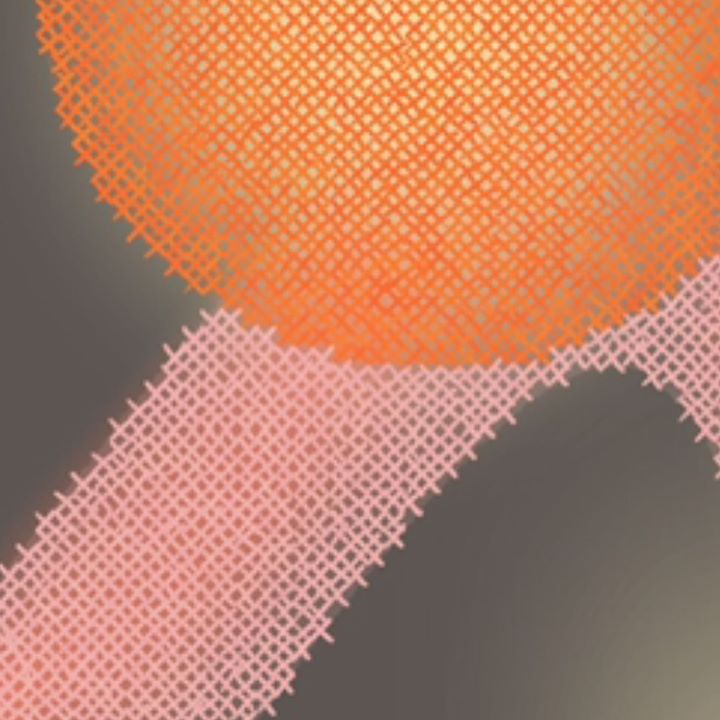 picture of Orange-Line-Pattern-Peach-Textile-Mesh-Circle-Illustration--1536997996461347