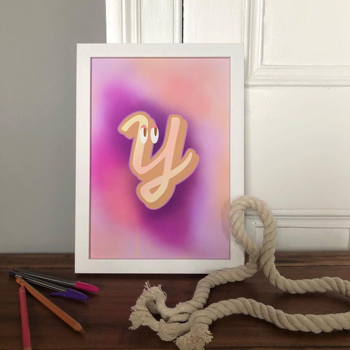 picture of Picture frame-Purple-Wood-Textile-Art-Paint-Rectangle-Pink-Wall-2016614951832980