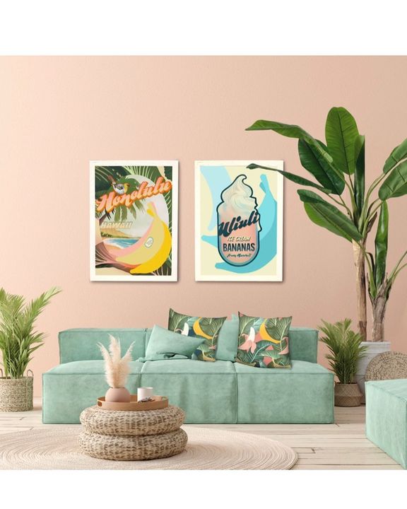 picture of Turquoise-Plant-Room-Interior design-Houseplant-Pineapple-Bromeliaceae-Furniture-Flowerpot-1696134083881070
